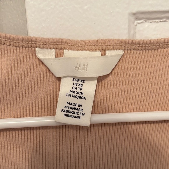 H&M Light Brown Ribbed Crop Top - Picture 2 of 3